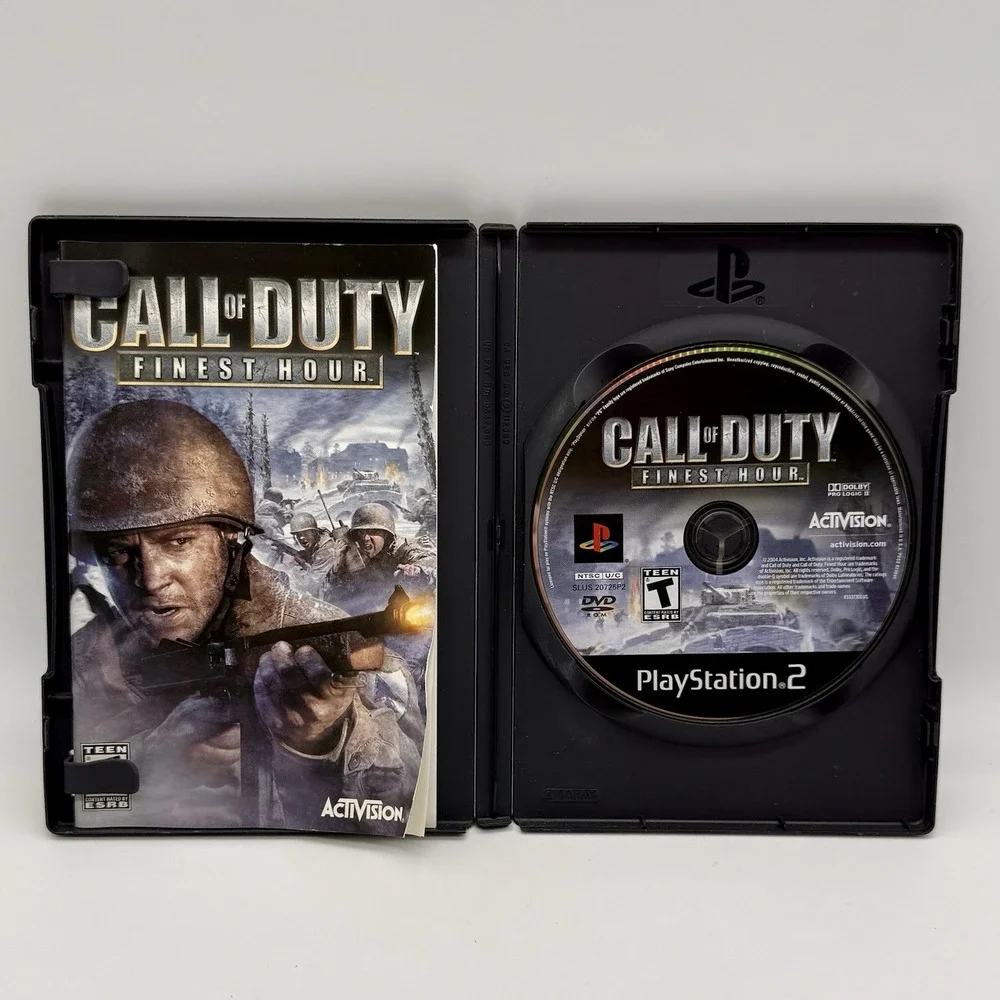 Call of Duty: Finest Hour (Sony PlayStation 2, 2004) PS2 Game Case Manual Tested
